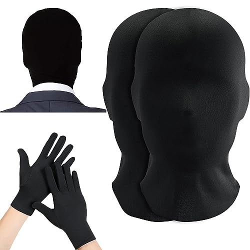 ARONRAVE Vollgesichtsmaske Halloween, 4 Stück Schwarz Spandex Kopfmaske Unisex Gesichtslose Maske Halloween Vollgesichtsmaske Kostüm für Halloween party von ARONRAVE