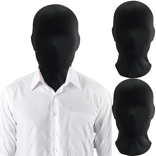 ARONRAVE Vollgesichtsmaske Halloween, 2 Stück Schwarz Spandex Kopfmaske Unisex Gesichtslose Maske Halloween Masken Gesichtslose Maske für Halloween party von ARONRAVE