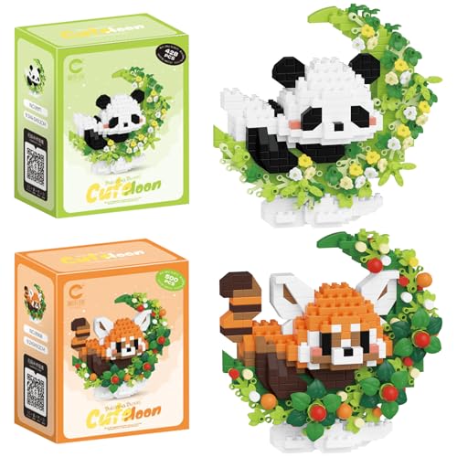 ARONRAVE Panda Bausteine Set Panda Klemmbausteine Mini Bausteine Set Panda Tier Building Block Set Panda Geschenke für Erwachsene Kinder von ARONRAVE