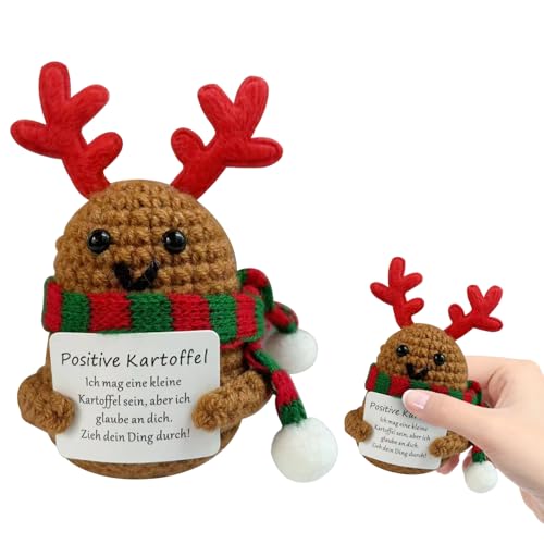 ARONRAVE Positive Potato weihnachtliche, Potato Christmas Pocket Hug Positive Kartoffel Positive Potato deutsch Geschenke für Freundin für Glücksbringer Geschenke mit Positiver Energie von ARONRAVE