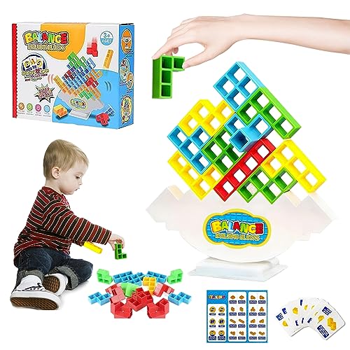 ARONRAVE Tetra Tower Spiel, 16 Pcs bausteine balancespiel Tetra Tower Balance Spiel Kinder Dekompression Balance Bausteine Tetra Tower Balance Spiel für Jungen und Mädchen ab Jahre 3+ von ARONRAVE