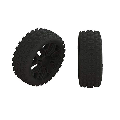 1/8 2HO Vorne/Hinten 3.3 vormontierte Reifen, 17mm Hex, Schwarz (2) von ARRMA