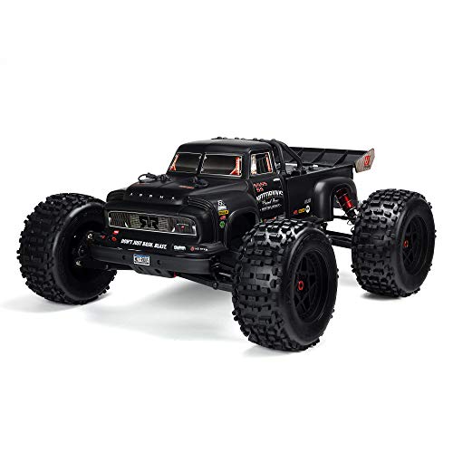 ARRMA 1/8 NOTORIOUS 6S V5 4WD BLX Stunt RC LKW mit Spektrum Firma RTR (Sender und Empfänger enthalten, Batterien und Ladegerät erforderlich), schwarz, ARA8611V5T1 von ARRMA