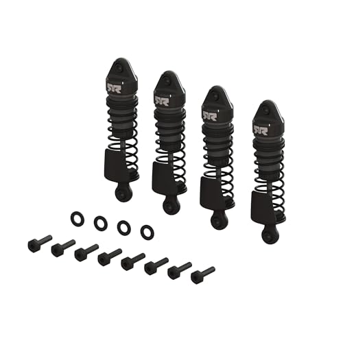 Aluminum Shock Set, 58mm Length, 2000cSt Oil (4), Gunmetal: GROM von ARRMA