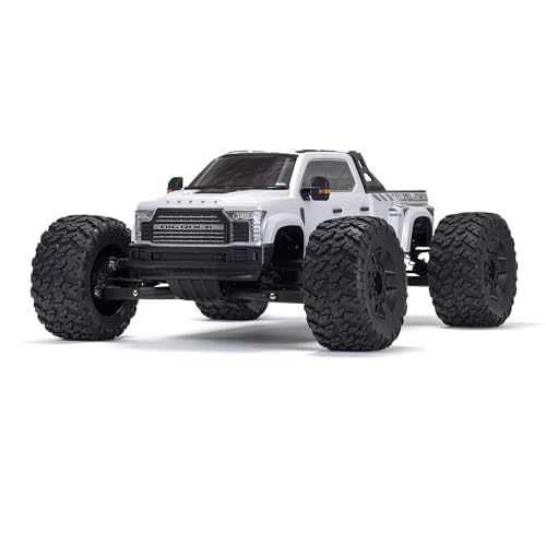 ARRMA Big Rock 6S, Ferngesteuertes Auto, RC Auto 1/7, Monster Truck 4x4, bürstenloser Motor über 100 km/h, inkl. Zubehör, Weiß, ARA7612T3 von ARRMA