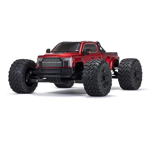 ARRMA Big Rock 6S, Ferngesteuertes Auto, RC Auto 1/7, Monster Truck 4x4, bürstenloser Motor über 100 km/h, inkl. Zubehör, Rot, ARA7612T2 von ARRMA