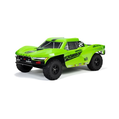 ARRMA Fury MEGA 550 2WD, Ferngesteuertes Auto, RC Auto 1/10, Short Course Truck, über 30 km/h, aufrüstbar, inkl. Zubehör, Grün, ARA3221T1 von ARRMA