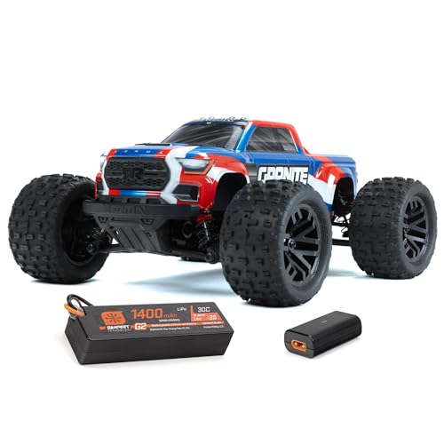 ARRMA Granite GROM Ferngesteuertes Auto, RC Auto 1/18, bürstenloser Motor über 30 km/h, inkl. Akku und Zubehör, Blau, ARA2102T1 von ARRMA