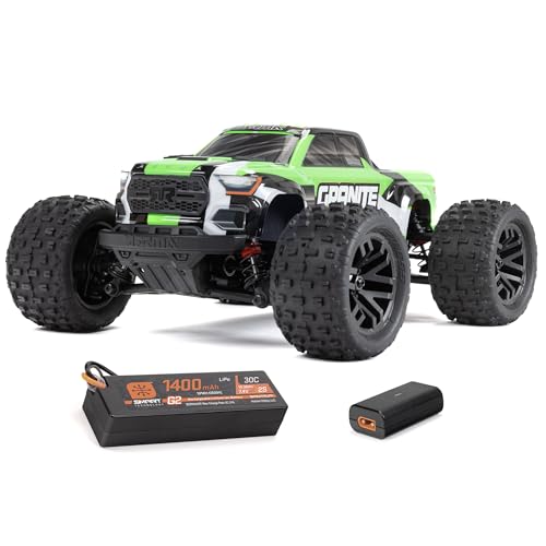 ARRMA Granite GROM Ferngesteuertes Auto, RC Auto 1/18, Brushless Motor über 30 km/h, inkl. Akku und Zubehör, Grün, ARA2102T3 von ARRMA