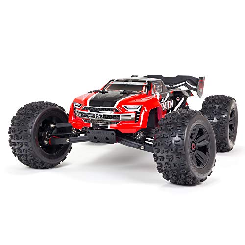 ARRMA RC Truck 1/8 KRATON 6S V5 4WD BLX Speed Monster Truck mit Spektrum Firma RTR, rot, ARA8608V5T1 von ARRMA