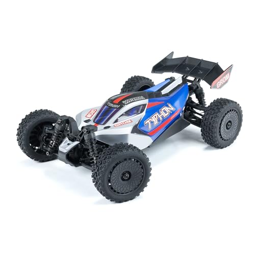 ARRMA Typhon GROM Ferngesteuertes Auto, RC Auto 1/18, Brushless Motor über 30 km/h, inkl. Akku und Zubehör, Blau, ARA2106T1 von ARRMA