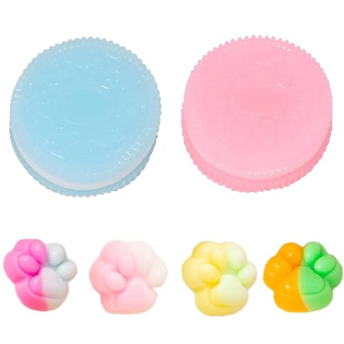 2 Stück Yoyo Squishy und 4 zufällige Farben, Squishy Katzenpfoten, Squishy, Spielzeug in Keksform, weiches Squeeze Spielzeug, Fidget Toy, sensorisches Spielzeug zum Drücken, hilft bei Angstlinderung von ARROMI