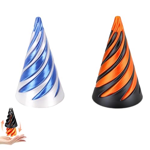 2 Stücke Impossible Cone, Spiral Cone Fidget Toy, Spirals Cone Fidget Toy, 3D Printer Fidget Toy, Fidget Toys Erwachsene, Impossibile Cones Stress Relief Toy, Ägypten Deko Figurena von ARROMI