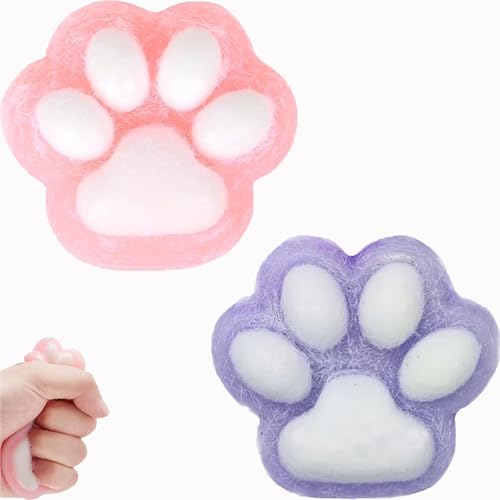 2 x Squishy Katzenpfotenspielzeug, Anti-Stress-Katzenspatte, Fufu Squishy, Squishy Katze, Katzenpfote, Squishy, niedliches und weiches Quetschspielzeug, um Stress zu lindern von ARROMI