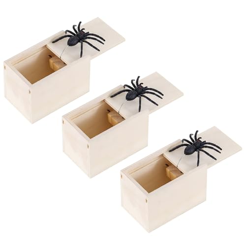 3 x Spinnenbox Streich, Spinne in einer Box, lustiges Spielzeug für Halloween-Partys, Aprilscherz, Familientreffen, Halloween-Party-Dekoration, Aprilscherz-Requisiten 3 x Spinnenbox Streich, Spinne in einer Box, lustiges Spielzeug für Halloween-Partys, Aprilscherz, Familientreffen, Halloween-Party-Dekoration, Aprilscherz-Requisiten von ARROMI