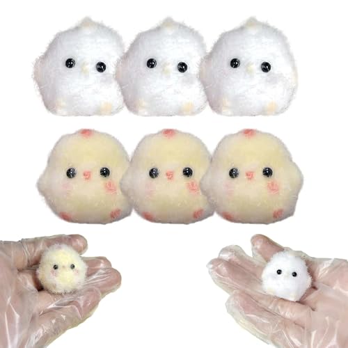 6 Stück Fufu Squishy, Yoyo Squishy, Squishy Spielzeug für Huhn, Anti-Stress-Spielzeug mit Huhn, lustiges Spielzeug zum Zusammendrücken, niedliches kleines Küken, um Stress zu lindern von ARROMI