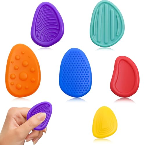 6 Stück Sensory Stones, Fidget Toys Set, Sensory Stone Calming Toys, Squeeze Spielzeug,Ensorisches Spielzeug Zum Stressabbau für Kinder von ARROMI