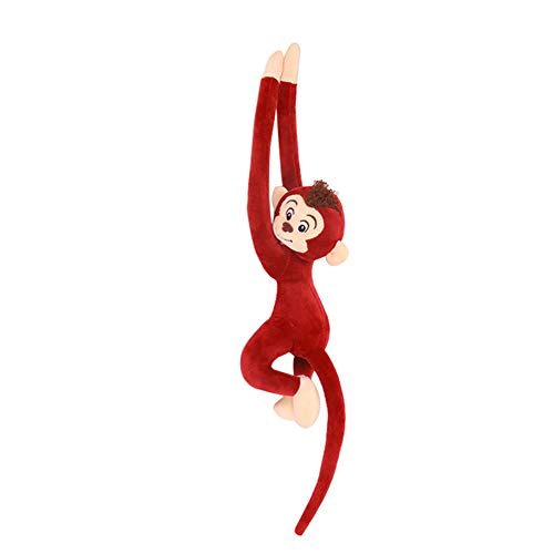 ARSBORUI Plüschtier AFFE, 65CM Hanging Monkey, langem Arm Plüsch Affe, Niedliche Affen Stofftier Kuscheltier Interaktive Monkey Spielzeug Kindergeschenk Für Mädchen Und Jungen (Rotwein) von ARSBORUI