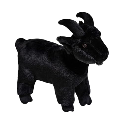 ARSBORUI Ziege Plüschtier 30 cm Ziege Kuscheltier Realistische Ziege Stofftier Kaw-aii Goat Plüschfigur Weich Ziege Plüsch Spielzeug Ziege Plushie Geschenk für Kinder Erwachsene (Schwarz) von ARSBORUI