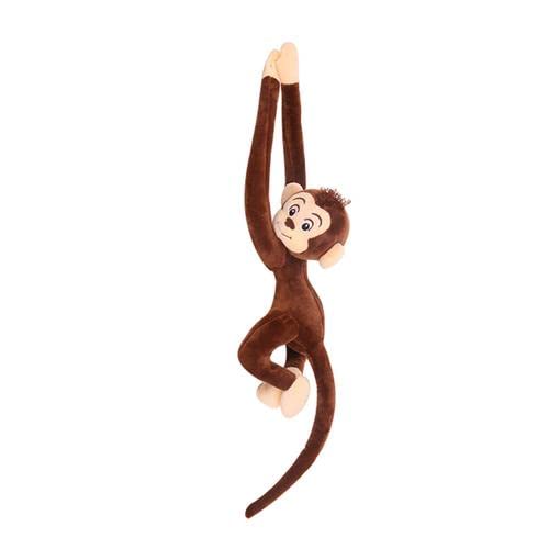 Plüschtier AFFE, 65CM langem Arm AFFE Niedliche Plüschtier Hängende Stofftier Kindersicheres Kuscheltier Äffchen Interaktive Monkey Spielzeug Kindergeschenk Für Mädchen Und Jungen (dunkelbraun) von ARSBORUI