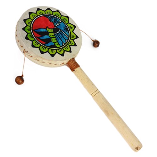 ART-CRAFT MI009 Handtrommel African Percussion, bemalt mit Holzgriff von ART-CRAFT