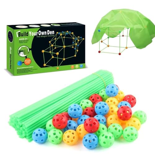 ARTGHJL 175 PCS DIY Höhle Kinder Konstruktionsspielzeug, DIY Zelt Spielzeug, Konstruktionsspielzeug, Play Tent, Spielzelt, Kinder Outdoor Spielzeug, Höhle Bauen Kinder Bauspielzeug für Junge & Mädchen von ARTGHJL