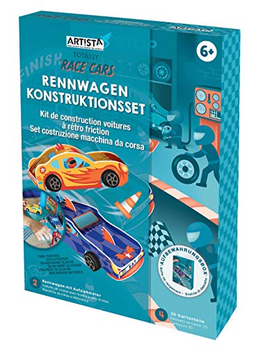 ARTISTA Rennwagen Konstruktionsset, DIY-Kit für Kinder, Bastelset, Kreativset in praktischer Aufbewahrungsbox von ARTISTA