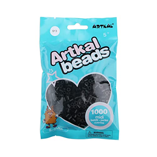 ARTKAL® Midi 5 mm Bügelperlen Beads / 1000 Stück/S-013 Black von ARTKAL