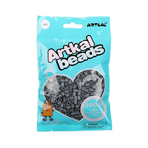 ARTKAL® Midi 5 mm Bügelperlen Beads / 1000 Stück/S-043 Dark Gray von ARTKAL