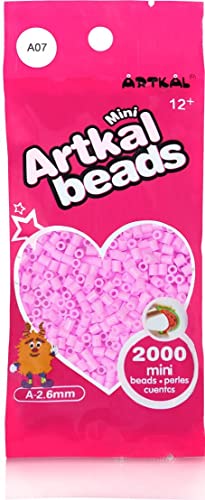 ARTKAL® Mini A Soft 2,6 mm Bügelperlen Beads / 2000 Stück / A07 Carnation PINK Steckperlen von ARTKAL