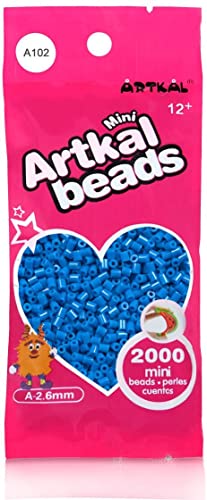 ARTKAL® Mini A Soft 2,6 mm Bügelperlen Beads / 2000 Stück / A102 CARIBBIAN Blue Steckperlen von ARTKAL