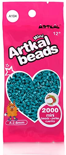 ARTKAL® Mini A Soft 2,6 mm Bügelperlen Beads / 2000 Stück / A104 Petrol Blue Steckperlen von ARTKAL