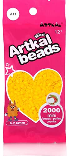 ARTKAL® Mini A Soft 2,6 mm Bügelperlen Beads / 2000 Stück / A11 Yellow Steckperlen von ARTKAL