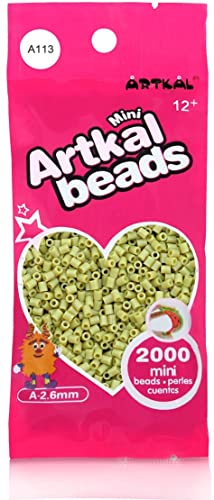 ARTKAL® Mini A Soft 2,6 mm Bügelperlen Beads / 2000 Stück / A113 Light GREENGRAY Steckperlen von ARTKAL