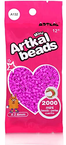 ARTKAL® Mini A Soft 2,6 mm Bügelperlen Beads / 2000 Stück / A132 PINK Plum Steckperlen von ARTKAL