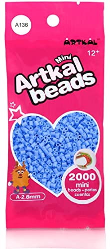 Artkal® Mini A Soft 2,6 mm Bügelperlen Beads / 2000 Stück / A136 Azur Blue Steckperlen von Artkal