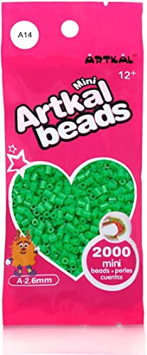 ARTKAL® Mini A Soft 2,6 mm Bügelperlen Beads / 2000 Stück / A14 Green Steckperlen von ARTKAL