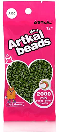 ARTKAL® Mini A Soft 2,6 mm Bügelperlen Beads / 2000 Stück / A150 Forrest Green Steckperlen von ARTKAL