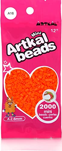 ARTKAL® Mini A Soft 2,6 mm Bügelperlen Beads / 2000 Stück / A16 Bright Carrot Steckperlen von ARTKAL