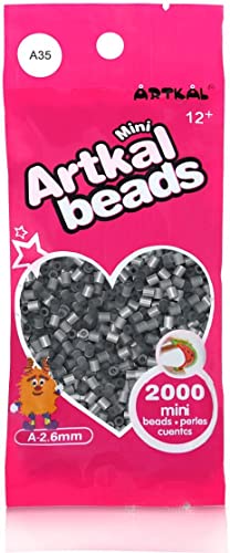 ARTKAL® Mini A Soft 2,6 mm Bügelperlen Beads / 2000 Stück / A35 Silver Steckperlen von ARTKAL