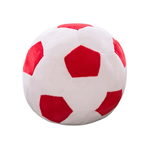 ARTSIM Fußball Plüschtier Spielzeug, Stoffball Fußball Weich Sportball Flauschig Gefüllte Fußballkissen PP Baumwolle Softball Fußball, Sport Spielzeug Geschenk für Kinder (Rot,22 cm) von ARTSIM