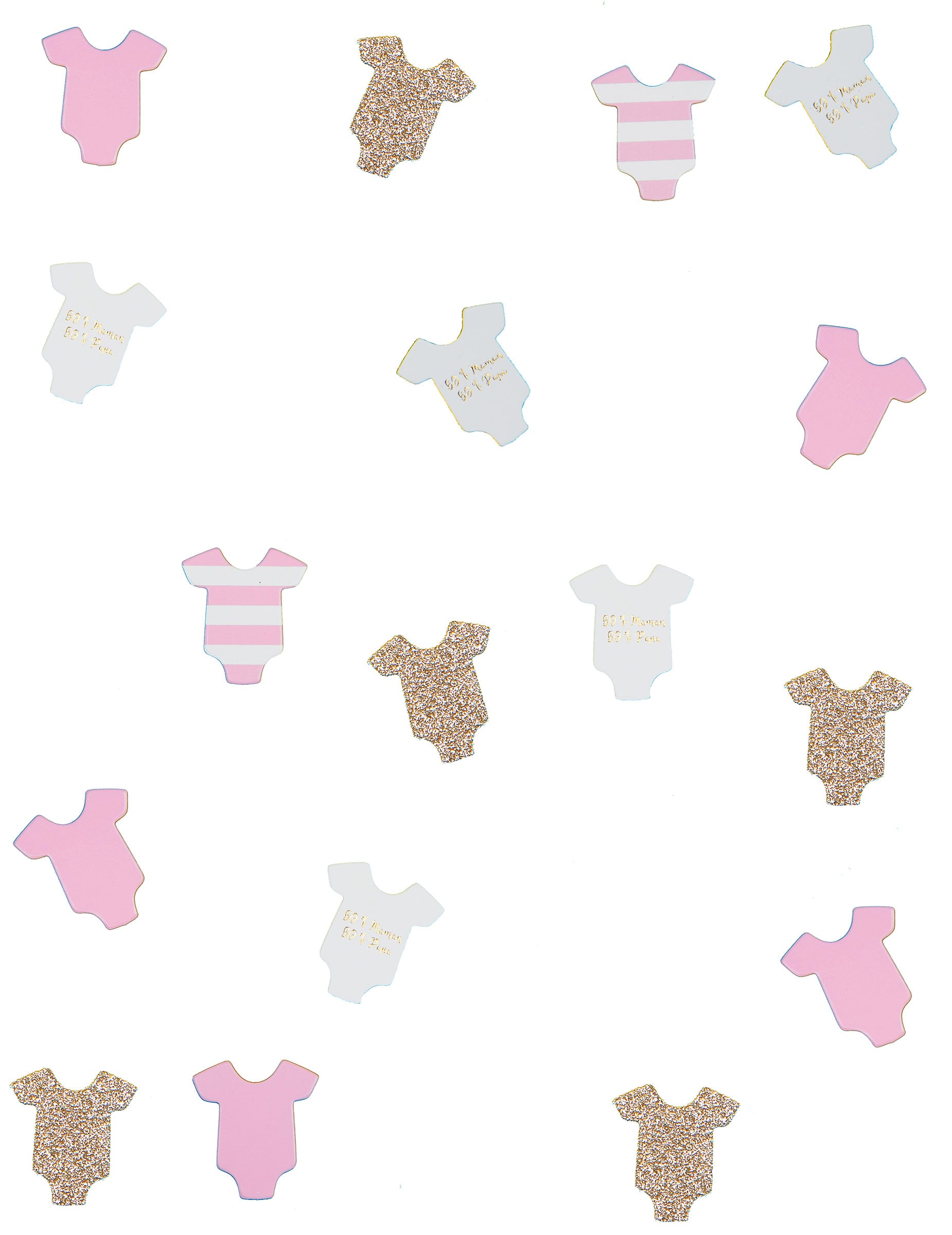 100 Baby-Body Tischkonfetti Rosa 3 cm glitzernd + gestreift 100 Baby-Body Tischkonfetti Rosa 3 cm glitzernd + gestreift von ARTYFETES