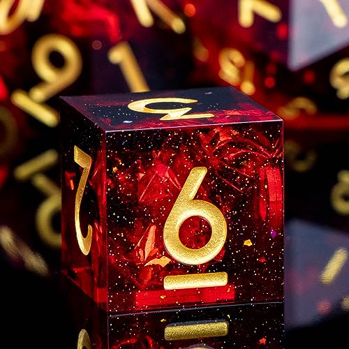 DND-Würfel-Set aus Kunstharz, Dungeons und Dragons, Würfel mit Geschenkbox, D&D-Würfel-Set, 7-teilig, scharfe Kanten, polyedrisches Würfelset für Rollenspiele, D- und D-Würfel, Einschlüsse, D6, D4 DND-Würfel-Set aus Kunstharz, Dungeons und Dragons, Würfel mit Geschenkbox, D&D-Würfel-Set, 7-teilig, scharfe Kanten, polyedrisches Würfelset für Rollenspiele, D- und D-Würfel, Einschlüsse, D6, D4 von ARUOHHA