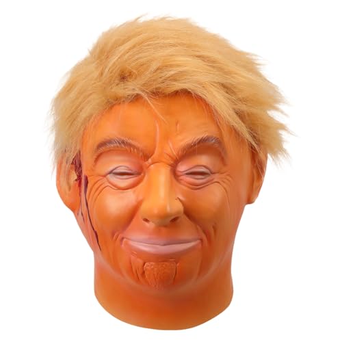 ARVALOLET Donald Trump Realistische Promi-Masken Kostüm für Erwachsene Donald Trump Halloween Cosplay Maske Charakter Dress Up Prop für Festival Halloween Ostern Kostüm Party Zubehör von ARVALOLET