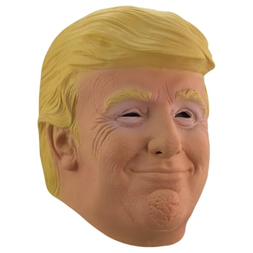 ARVALOLET Donald Trump Realistische Promi-Masken Kostüm for Erwachsene Donald Trump Halloween Cosplay Maske Charakter Dress Up Prop for Festival Halloween Ostern Kostüm Party Zubehör von ARVALOLET