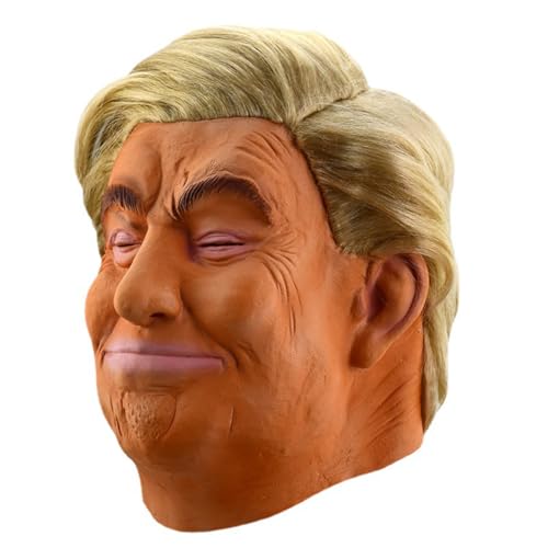 ARVALOLET Donald Trump Realistische Promi-Masken Kostüm für Erwachsene Donald Trump Halloween Cosplay Maske Charakter Dress Up Prop für Festival Halloween Ostern Kostüm Party Zubehör von ARVALOLET