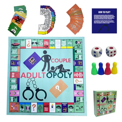 Arvalolet Adultopoly Brettspiel Paar Erwachsener Opoly Brettspiel tragbares Paar Spiel Unterhaltung Brettspiel Valentiner Geschenke for ihn ihre Freundin Freundin Freundin von ARVALOLET