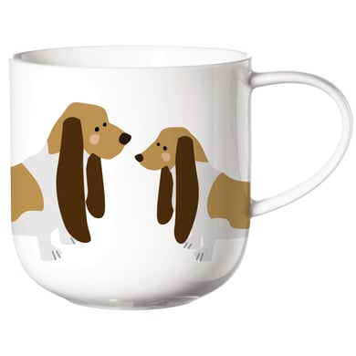 ASA Selection Henkelbecher Basset Hound weiß glänzend, 0,4l von ASA SELECTION