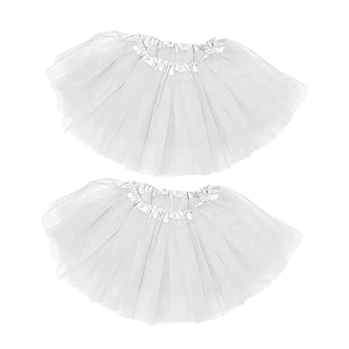 ASAHEL Tutus für Damen, Tüllröcke, 5-lagig, Blasen-Rock, Erwachsenen-Tutu, Halloween-Kostüme, klassisches Kawaii-Kleid für Damen, 2 Stück weiß, Einheitsgröße von ASAHEL