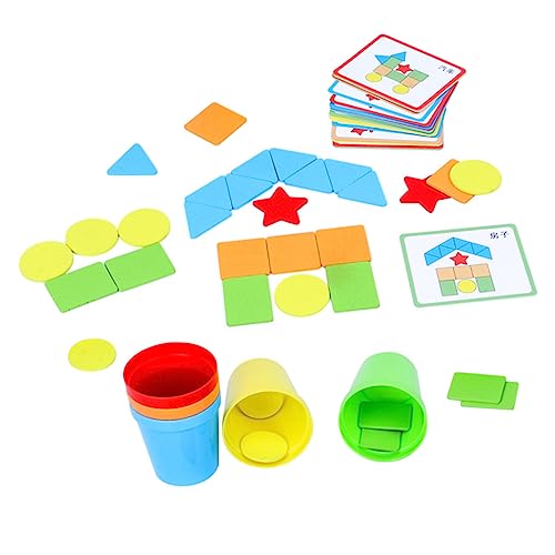 ASAKKURA 1 Set Holzpuzzle Spielzeug Für Kinder Grafische Kognitive Bausteine Für Lernspiele Pädagogisches Spielzeug Zur Von Kreativität Und Feinmotorik von ASAKKURA